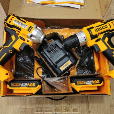 BỘ MÁY KHOAN VÀ MÁY VẶN VÍT 20V 1/4" INGCO CKLI2006- HÀNG CHÍNH HÃNG