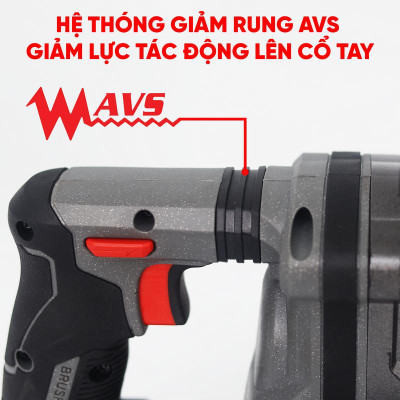 Máy Khoan Đục Bê Tông 3 Chức Năng Dùng Pin 21V Workfix - WF-RH2203PRO - MÀU XÁM - Có Anti-kickback - Chân Pin Phổ thông 2 Pin 21V/6Ah - Động Cơ Từ Lõi Đồng