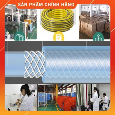 Bộ dây vòi xịt nước ️ , tăng áp 3 lần, loại 3m, 5m 206701-3 đầu đồng,cút nối nhựa vàng+ đai