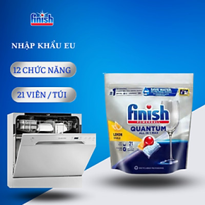 Viên rửa chén bát FINISH Quantum túi 54 viên - Hương Chanh
