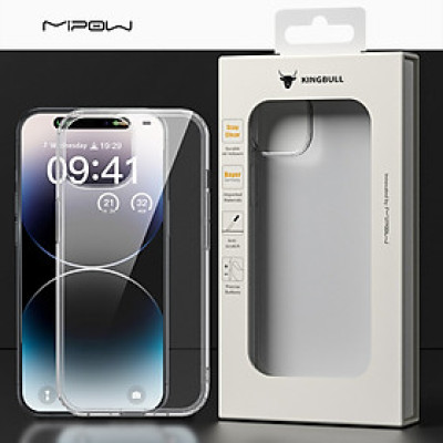  Ốp Lưng Trong Suốt Kính Cường Lực Chống Ố Vàng  Cho iPhone 15 / iPhone 15 Plus/ iPhone 15 Pro/ iPhone 15 ProMax MIPOW TEMPERED TRANSPARNET _ Hàng chính hãng