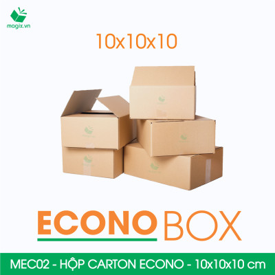 MEC02 - 10x10x10 cm - Combo 100 thùng hộp carton trơn siêu tiết kiệm ECONO
