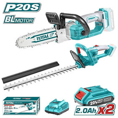 BỘ COMBO MÁY CƯA XÍCH TGSLI20851 & MÁY CẮT HÀNG RÀO THTLI20018(2 pin 20V/2.0Ah+ sạc) TOTAL TOSLI23044 - HÀNG CHÍNH HÃNG