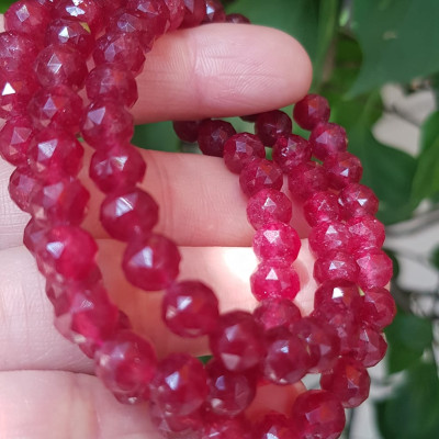 Vòng tay phong thuỷ may mắn mới đá Thạch anh dâu hồng điều đậm giác ánh sáng đẹp quấn tay kiểu 3 vòng Size hạt 7mm Vòng thạch anh dâu giác tự nhiên đậm màu điều rất đẹp Vòng chuẩn hợp nữ mệnh hoả mệnh thổ quà tặng phụ nữ quý chị đeo may mắn đẹp ạ