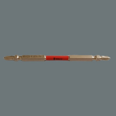 Bộ mũi vít 2 đầu 4 cạnh cho máy khoan bắt vít 851/23 BiTorsion Impaktor phủ kim cương PH2 x 65mm và PH2 x 110mm, 3 cái, Wera 05344490001