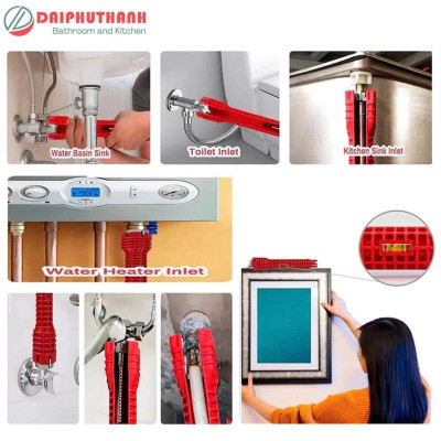 Cờ Lê Dụng Cụ Tháo Lắp Dây Cấp Van Nước Đa Năng - 8 Chức Năng, vặn ốc từ 21 đến 40mm, dễ hơn ở vị trí góc hẹp, góc khuất