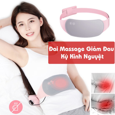 [Máy] Đai Đeo Massage Giảm Đau, Sưởi Ấm Bụng Phụ Nữ Kỳ Kinh Nguyệt Bằng Sóng Hồng Ngoại Cao Cấp Tặng Kèm Pin Dự Phòng - MP147