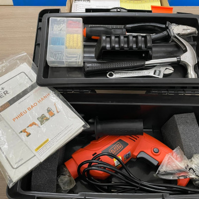 Bộ máy khoan động lực BLACK & DECKER HD650BXH-B1 100 phụ kiện- Hàng chính hãng