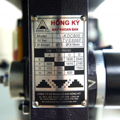 MÁY KHOAN BÀN ĐỨC 800A CÔN BA BULY HỒNG KÝ HK-KDC800 - HÀNG CHÍNH HÃNG