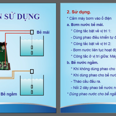 BỘ DIỀU KHIỂN BƠM NƯỚC CHỐNG GIẬT CHO PHAO ĐIỆN.