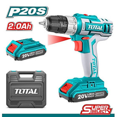 MÁY KHOAN DÙNG PIN 20V (2 PIN 2.0AH VÀ 1 SẠC) TOTAL TDLI200215 - HÀNG CHÍNH HÃNG