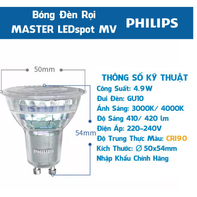 Bộ đèn Spotlight Master LED 4.9W PHILIPS - Thay thế hoàn hảo cho đèn Halogen truyền thống