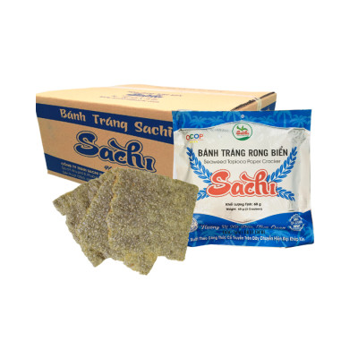 Thùng 50 Gói Loại 45Gram, Bánh Tráng Rong Biển Cao Cấp Nướng Sẵn Sachi