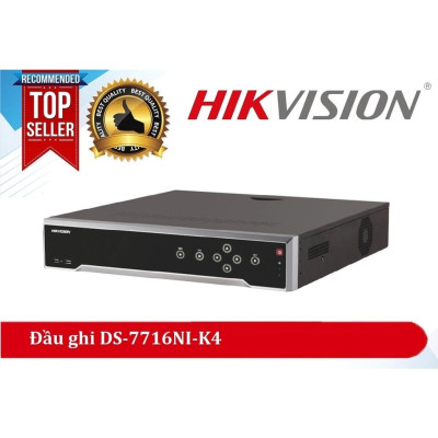 ĐẦU GHI CAMERA IP 16 KÊNH HIKVISION DS-7716NI-K4 8MP Ultra HD 4K, 4 HDD SATA - Hàng chính hãng