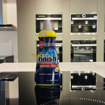 Combo Gel rửa bát Finish All in 1 Shine&Protect 650ml +Muối Finish 4kg + Nước làm bóng Finish 400ml hương chanh