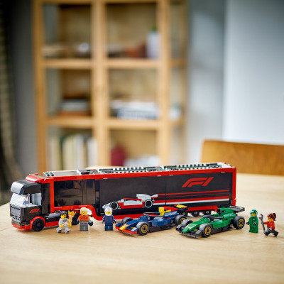 LEGO CITY 60445 Đồ Chơi Lắp Ráp Xe Vận Chuyển Xe Đua F1 (1086 chi tiết)