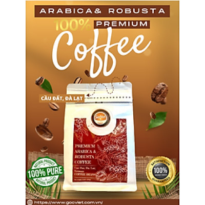 Cà phê Arabica và Robustar cầu đất, đà lạt- 100% cà phê nguyên chất dạng hạt 500g