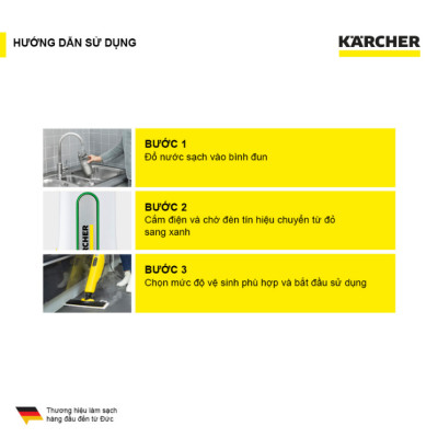 (Sản xuất Đức) Máy làm sạch bằng hơi nước nóng Karcher SC 3 Upright EasyFix EU