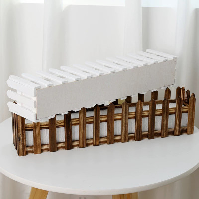 Chậu hàng rào gỗ Nâu kèm xốp cắm hoa giả ship HOẢ TỐC HCM 10cm 20cm 30cm 40cm 50cm 80cm