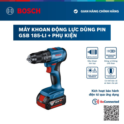Máy khoan vặn vít động lực pin GSB 185-LI