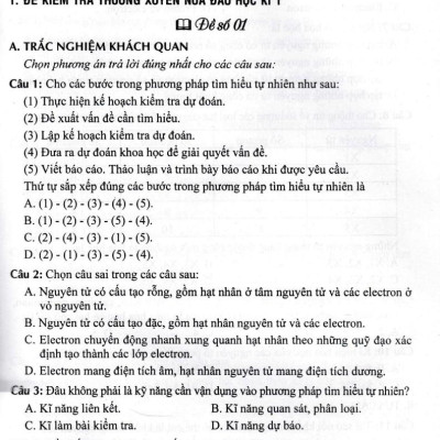 Đề Kiểm Tra Khoa Học Tự Nhiên 7 (Dùng Kèm SGK Kết Nối Tri Thức Với Cuộc Sống (HA)