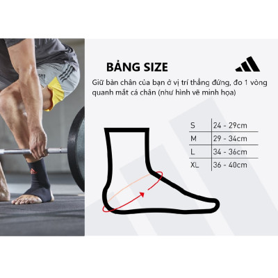 Băng Cổ Chân Thun Co Giãn ADIDAS ADSU-1241RD Ankle Support (1 Cái) - Phụ Kiện Thể Thao Chính Hãng