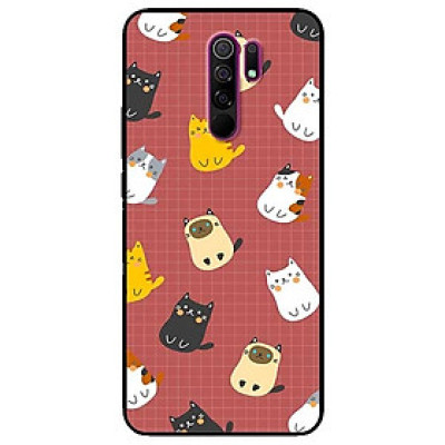 Ốp lưng dành cho Xiaomi Redmi 9 mẫu Mèo Nền Nâu