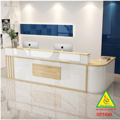 QUẦY LỄ TÂN, QUẦY TIẾP TÂN, QUẦY TÍNH TIỀN, QUẦY THU NGÂN QTT430 - NỘI THẤT LẮP RÁP VIENDONGADV