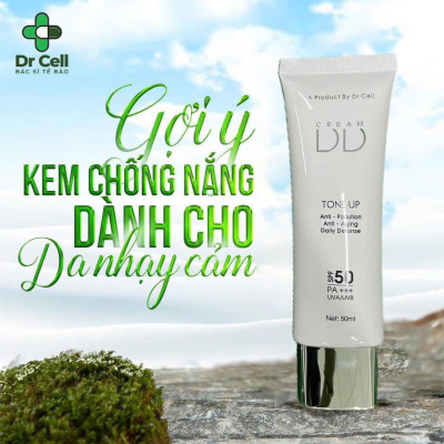 [TẶNG TÚI MÙ DR CELL] Kem Chống Nắng DD Cream DR CELL 50ml chống nắng bảo vệ da, dưỡng ẩm, che khuyết điểm ngăn ngừa sạm nám - Hàng Chính Hãng