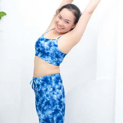 Bộ Đồ Thể Thao Nữ LMcation - Áo bikini Elisa & Quần dài đa năng Dani - Màu xanh dương