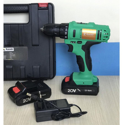MÁY KHOAN PIN 20V KHÔNG CÓ BÚA KAZAKI KZ20A1 ( 2 PIN, 1 SẠC)- HÀNG CHÍNH HÃNG