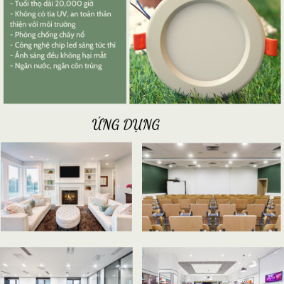 Đèn LED âm trần siêu mỏng LEDGOES 12W lỗ khoét 155mm