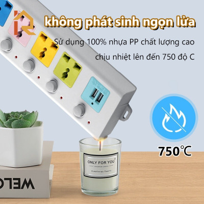  Phích cắm điện, Ổ cắm điện Tiêu chuẩn, Chống Cháy Chịu Nhiệt Cao phích cắm điện Ba mắt Phích cắm Trailer 7 cách 2 USB sạc Cáp 3 mét 5 mét Cáp dày 100%