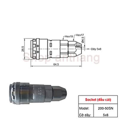 Khớp nối nhanh khí nén một chạm 200-SN, Nitto - Nhật Bản