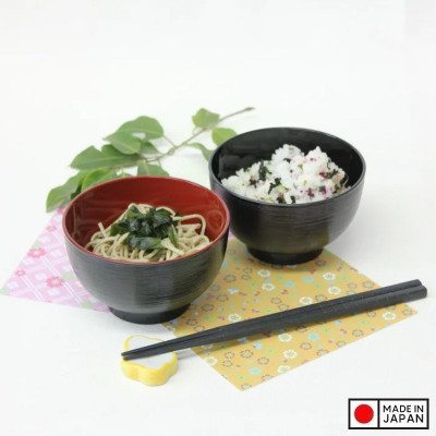 Bát nhựa tròn cao cấp Sensuji Black Ø113mm - Made in Japan