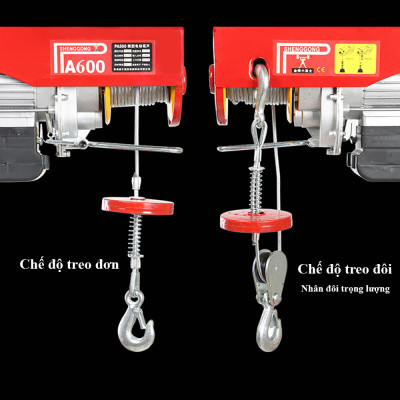 Bộ Tời Điện Kèm Rùa ABG PA600 (300/600Kg) 30 Mét - Giúp Máy Tời Treo Nâng Hạ Vật Nặng Dễ Dàng Trong Nhà Xưởng Công Nghiệp Và Đời Sống, Nâng Kéo Linh Hoạt, Hiệu Quả Cao - Hàng Chính Hãng