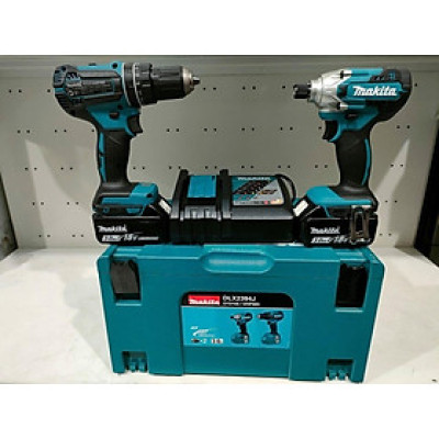 BỘ SẢN PHẨM (DTD156+DHP485+BL1830B+DC18RC)(18V) MAKITA DLX2394J (2 PIN, 1 ĐẾ SẠC NHANH, HỘP NHỰA ĐỰNG) - HÀNG CHÍNH HÃNG