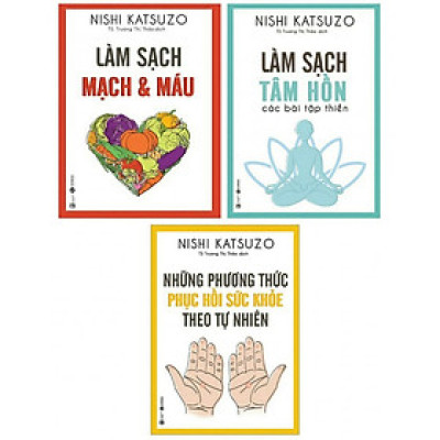 Sách - Làm Sạch Tâm Hồn - Các Bài Tập Thiền + Làm Sạch Mạch Máu + Những Phương Thức Phục Hồi Sức Khỏe Theo Tự Nhiên - Thái Hà Books