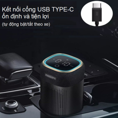 Máy khử mùi và lọc không khí trong ô tô Philips S7601 ( GP7601 ) Kết nối điện thoại thông qua ứng dụng AirMatters và cảm biến chất lượng không khí 3 màu - HÀNG NHẬP KHẨU