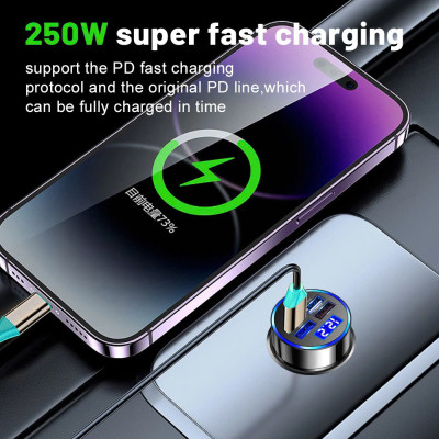 Tẩu SạcÔ Tô 5 Cổng USB Nhanh – Cốc Sạc Thông Minh Qualcomm 3.0 Cho Xe 12V-24V, ĐÈN TRANG TRÍ , ĐỒNG HỒ TREO TƯỜNG