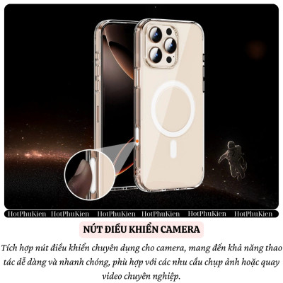 Ốp lưng Camera Control sạc từ tính nam châm magnetic cho iPhone 16 Pro Max / 16 Pro / 16 Plus hiệu WIWU Dynamic Pro - Chống ố vàng, Viền nhô cao bảo vệ camera, Nam châm N52 siêu chắc, nút điều khiển camera - Hàng nhập khẩu