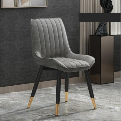Ghế ăn LOFT da cao cấp , Ghế phòng ăn hiện đại 4 chân bọc kim loại mạ đồng chống ghỉ chống xước