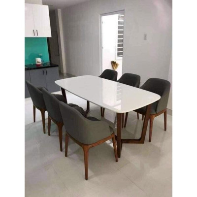 Mẫu Bàn Ăn Gỗ Mặt Đá 6 Ghế Đẹp