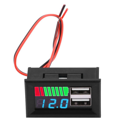 Đồng Hồ Đo Điện Ắc Quy 12V-80V Có Sạc USB - Sản Phẩm Loại Tốt Bền Bỉ, ĐÈN TRANG TRÍ , ĐỒNG HỒ TREO TƯỜNG