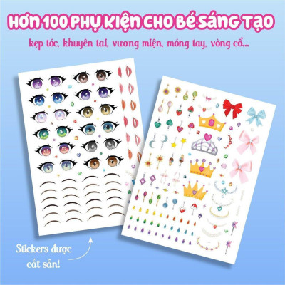 Sách - Trang Điểm Công Chúa - Tô Màu Và Bóc Dán Hơn 500+ Stickers Xinh Đẹp Cho Bé Gái - Megabook