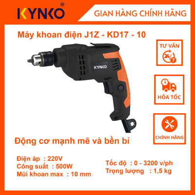 Khoan điện đầu 10mm - KD17 (mang ranh sắt) cầm tay chất lượng chính hãng Kynko J1Z- KD17 -10 # 6171