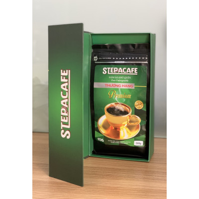 STEPPACAFE-Cà Phê Rang Xay Thượng Hạng PREMIUM 70% Arabica + 30% Culi (Túi 500g có hộp)