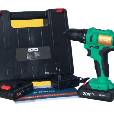 MÁY KHOAN PIN 20V KHÔNG CÓ BÚA KAZAKI KZ20A1 ( 2 PIN, 1 SẠC)- HÀNG CHÍNH HÃNG