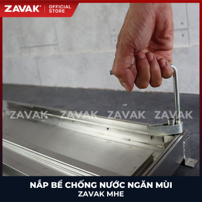 Nắp bể ngầm chống nước ngăn mùi inox ZAVAK MHE-40 / KT 40x40cm, lát gạch 1,2cm, tải 750kg