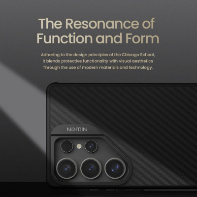 Ốp Lưng Cho Samsung S25 Ultra hiệu Nillkin Carbon Aramid Chống Sốc Hỗ Trợ Sạc Không Dây Magnetic, Tích Hợp Giá Đỡ - hàng chính hãng